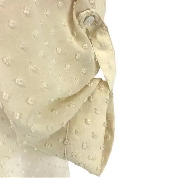 Stitch Fix Ellison Swiss Dot top ivory blouse -M - Picture 7 of 17
